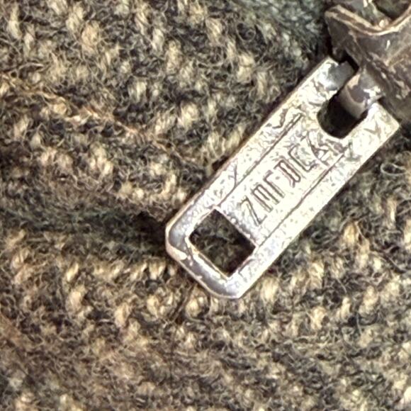 RARE 1950s Union-Made Wool Fit-and-Flare Dress | Tailored Herringbone Tweed - Picture 14 of 16